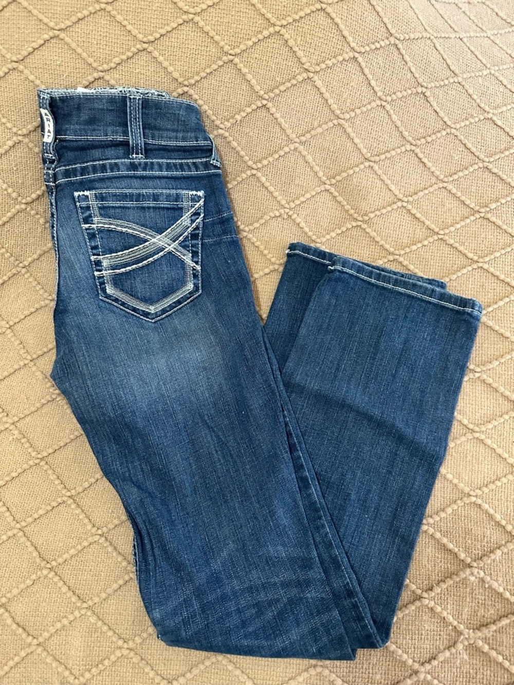 Ariat Women's Dark Blue Straight Leg Jeans with Contrast Stitching